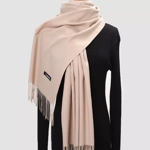 Cashmere Blend Pashmina Scarf Wrap Sand Color